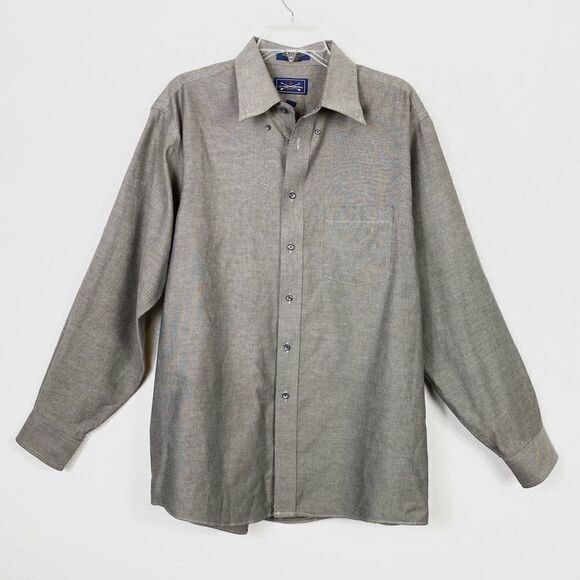Arrow Grey Long Sleeve Button Down Dress Shirt - Picture 1 of 3